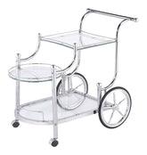 Coaster Sarandon 3-tier Serving Cart Chrome and Clear Model 910076